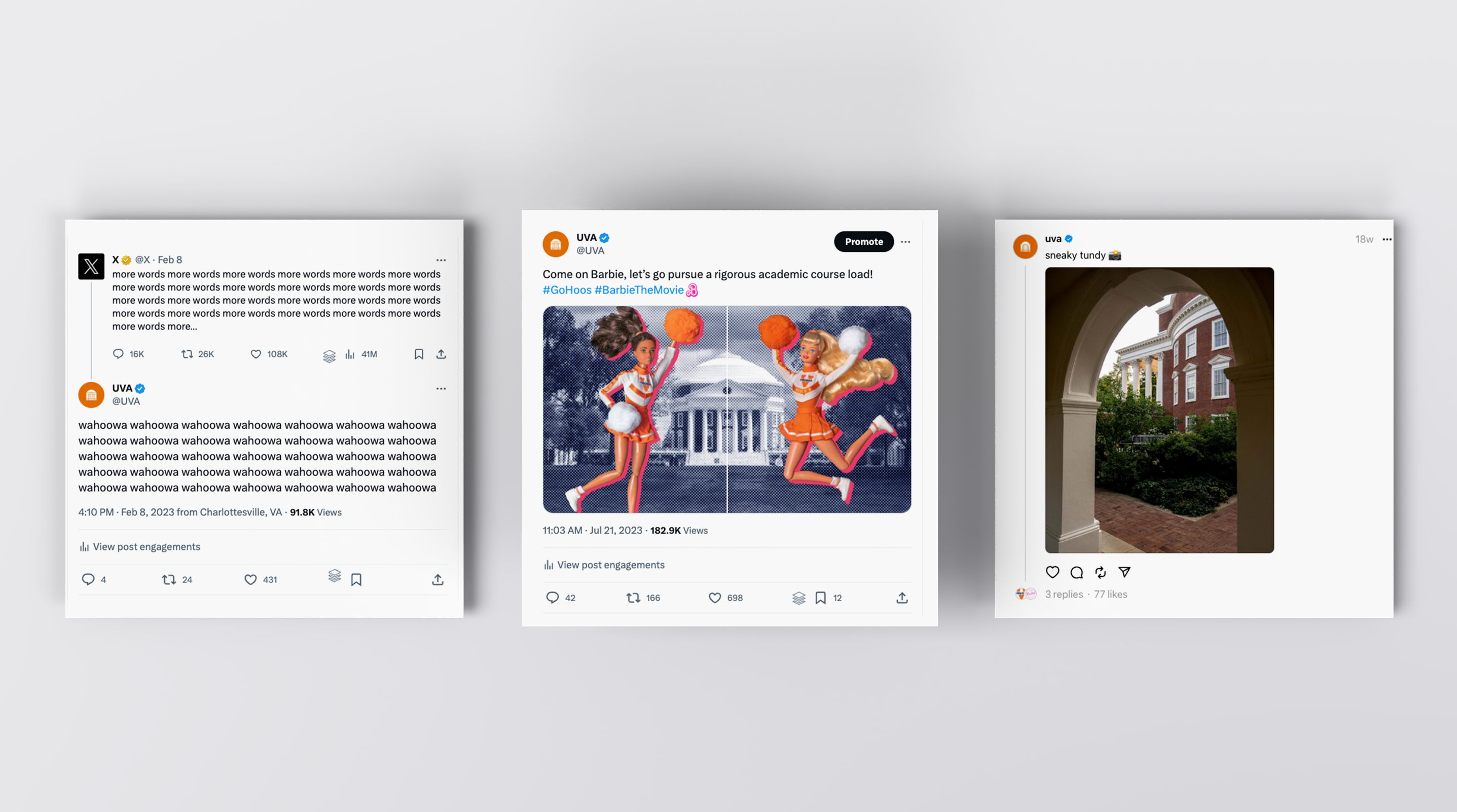 Facebook social media posts