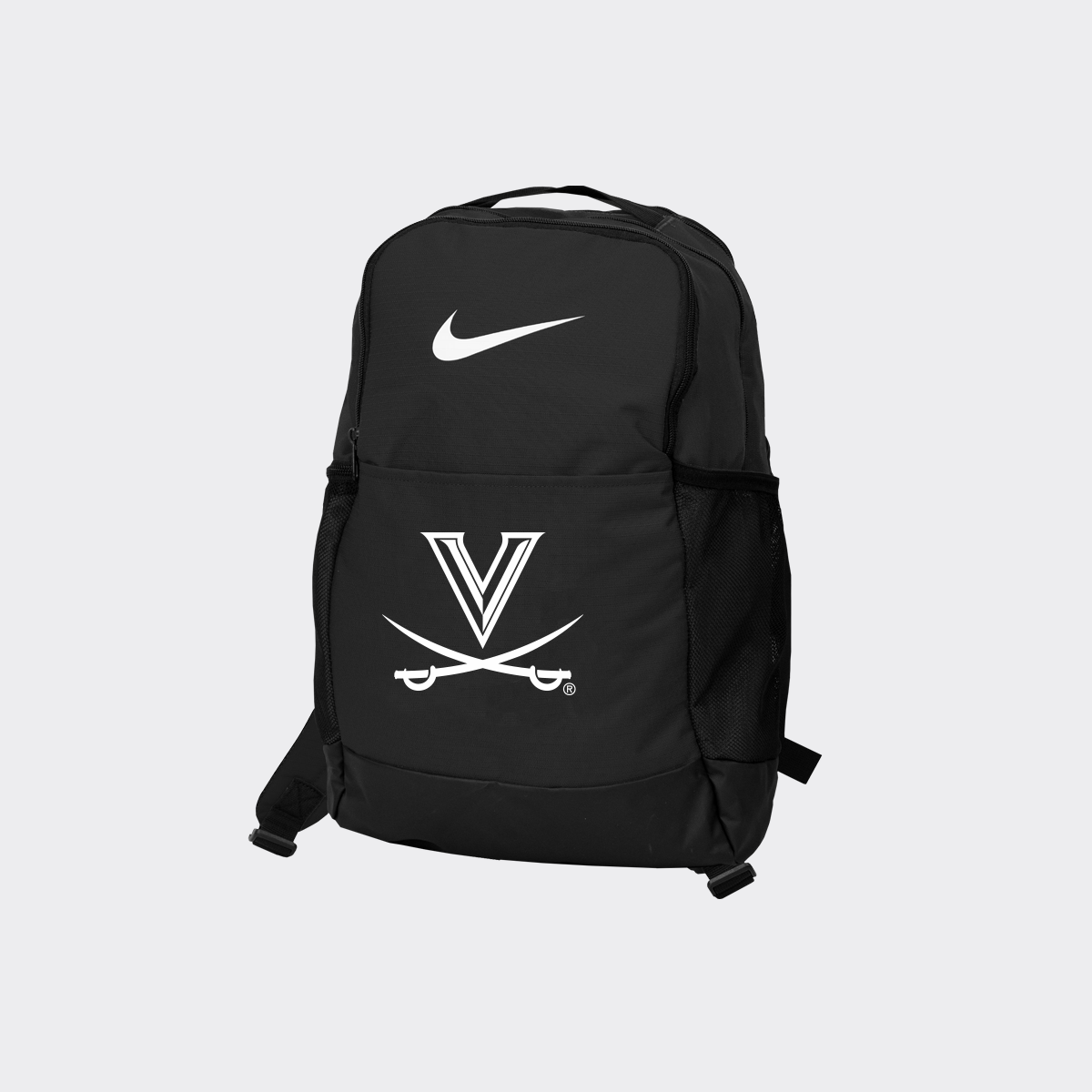 Dark mode Nike backback with an all white v-sabre