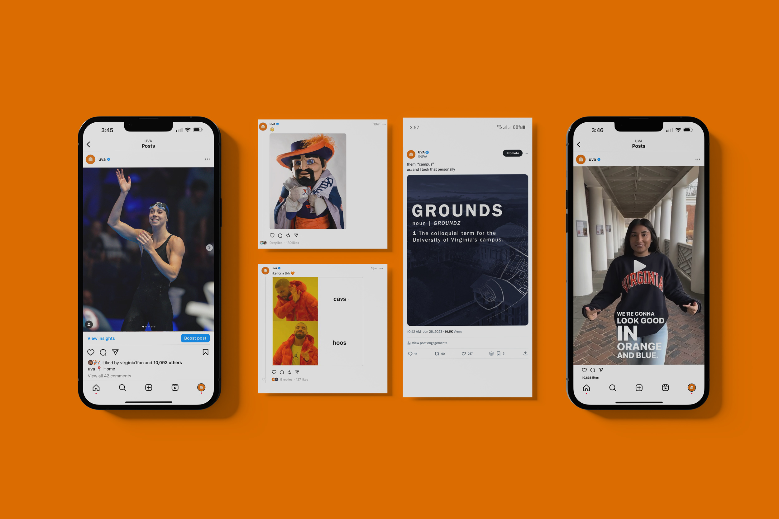 A collection of social media posts
