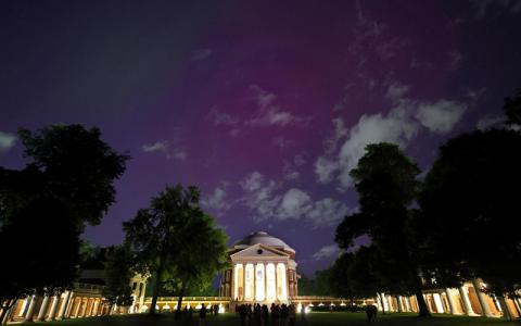The aurora over the Rotunda seen in May on 2024