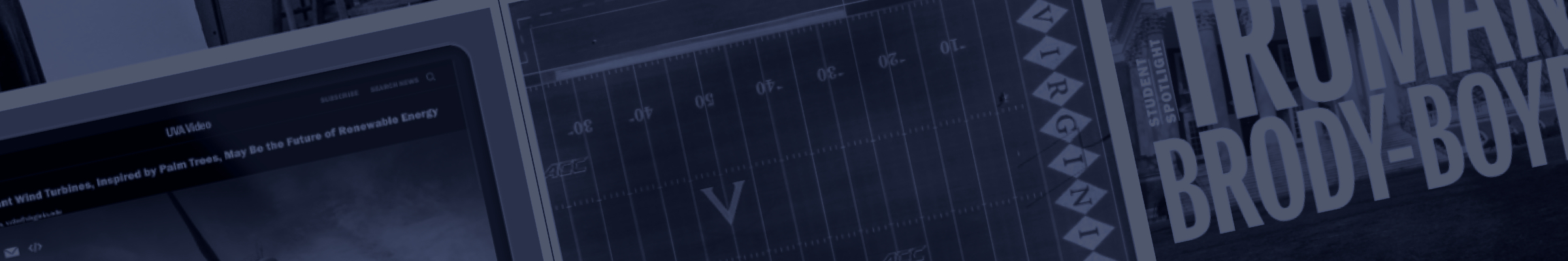 Arial view of Football field with blue filter applied